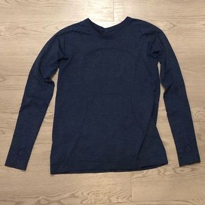 Lululemon Athletica Swiftly Tech long sleeve, true navy/iron blue, size 12